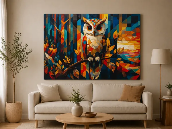 Canvas_Modern_Geometric_Owl_Foliage_Wall_Art