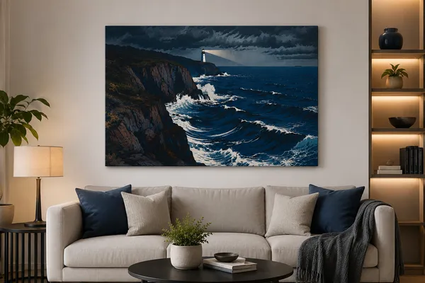 Canvas_Coastal_Lighthouse_Rocky_Seascape_Wall_Art