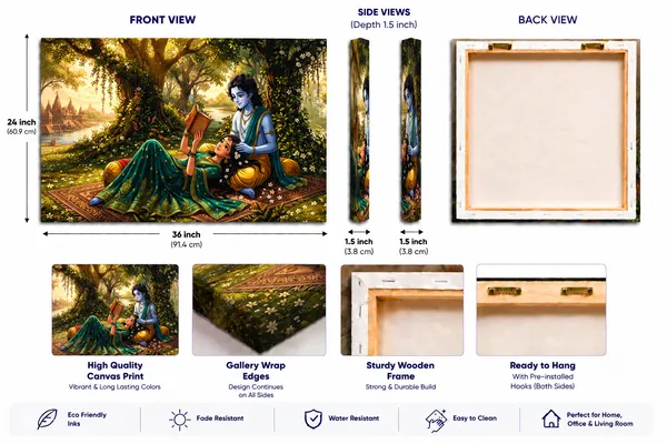 Canvas_Traditional_Radha_Krishna_Flowering_Tree_Wall_Art