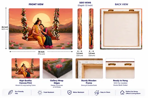 Canvas_Devotional_Radha_Krishna_Floral_Swing_Wall_Art