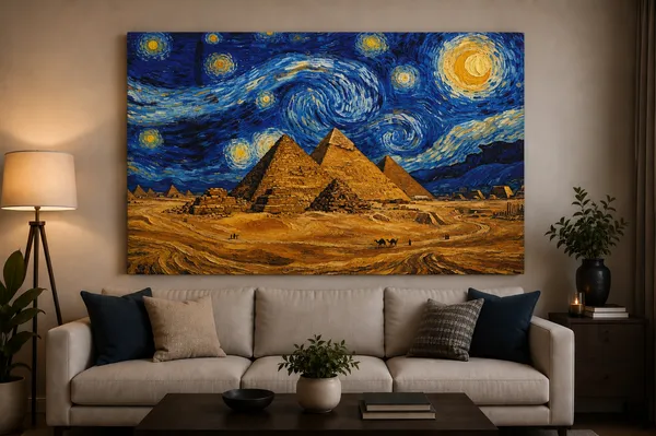Canvas_Egyptian_Pyramids_Starry_Night_Print_Wall_Art