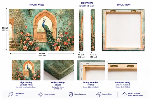 Canvas_Traditional_Peacock_Floral_Arch_Print_Wall_Art