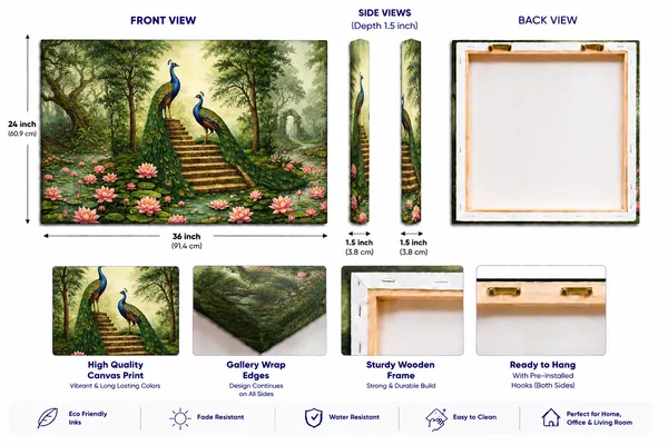 Canvas_Traditional_Twin_Peacock_Floral_Garden_Wall_Art