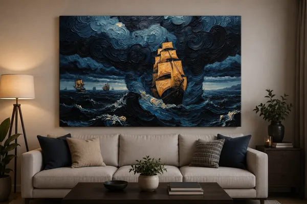Canvas_Nautical_Sailing_Ship_Stormy_Ocean_Wall_Art