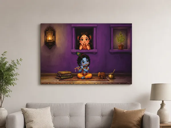 Canvas_Traditional_Child_Krishna_Purple_Room_Wall_Art
