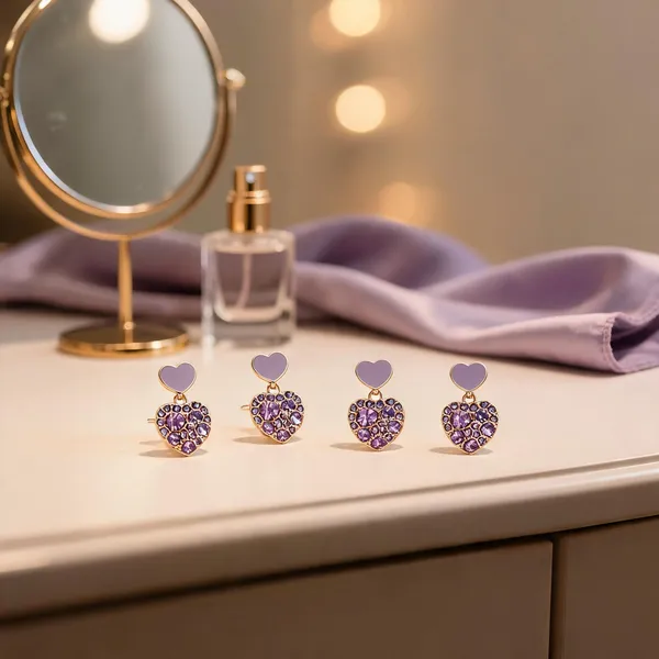 Purple_Alloy_Stud_Earrings_(Pack_Of_4_)
