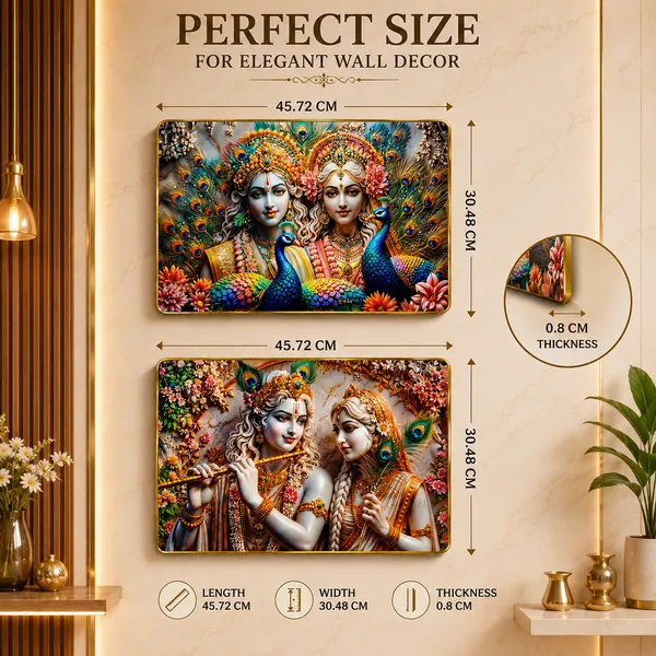 Radha_Krishna_3D_Relief_Embossed_Wall_Art_Photo_Frame_Set_of_2