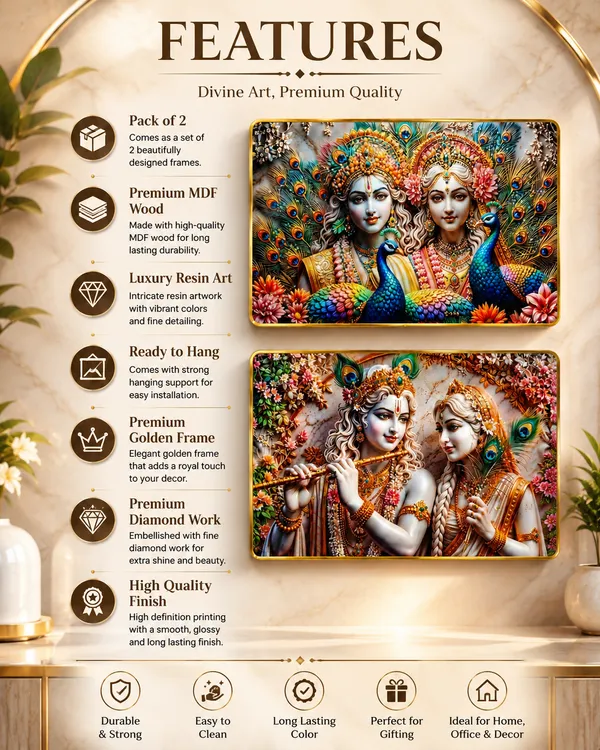 Radha_Krishna_3D_Relief_Embossed_Wall_Art_Photo_Frame_Set_of_2