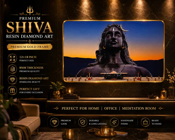 Adiyogi_Shiva_Resin_Diamond_Art_Gold_Photo_Frame_|_Premium_Wall_Decor_|_Luxury_Home_&_Office_Decoration