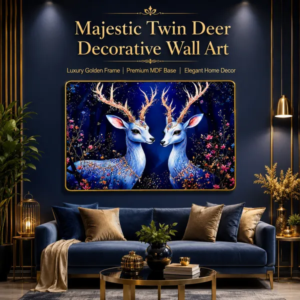 Royal_White_Deer_Couple_Resin_Diamond_Art_Gold_Photo_Frame_|_Premium_Wall_Decor_for_Home_&_Office