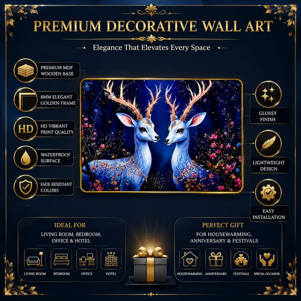 Royal_White_Deer_Couple_Resin_Diamond_Art_Gold_Photo_Frame_|_Premium_Wall_Decor_for_Home_&_Office