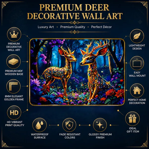 Premium_Deer_Resin_Art_Wall_Painting_|_Luxury_MDF_Wooden_Decorative_Photo_Frame_with_Golden_Border_|_Ready_to_Hang_Wall_Art_for_Living_Room,_Bedroom,_Office_&_Home_Decor_(12_x_18_Inch)
