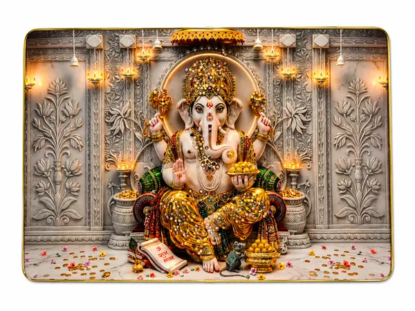 Mdf_Wood_Devotional_Ganesha_Temple_Throne_Wall_Art_Frame