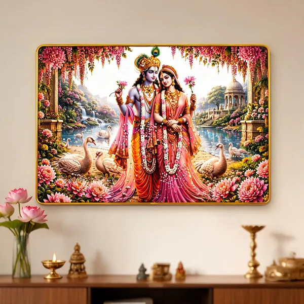 Mdf_Radha_Krishna_Golden_Border_Floral_Wall_Art_Frame