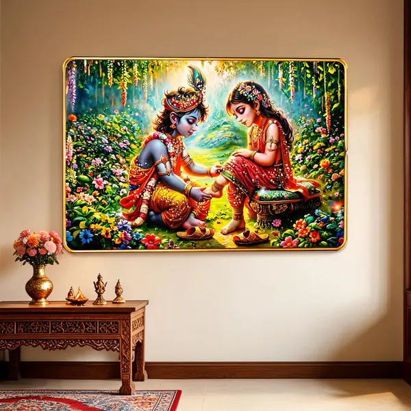 Mdf_Wood_Devotional_Radha_Krishna_Floral_Garden_Wall_Art_Frame
