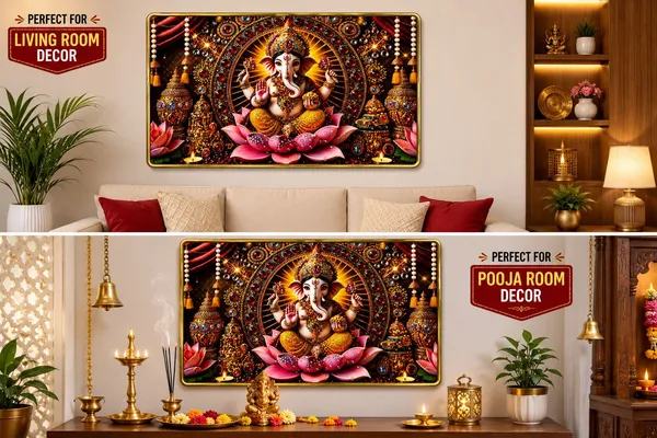 Mdf_Resin_Diamond_Art_Ganesha_Lotus_Religious_Wall_Painting