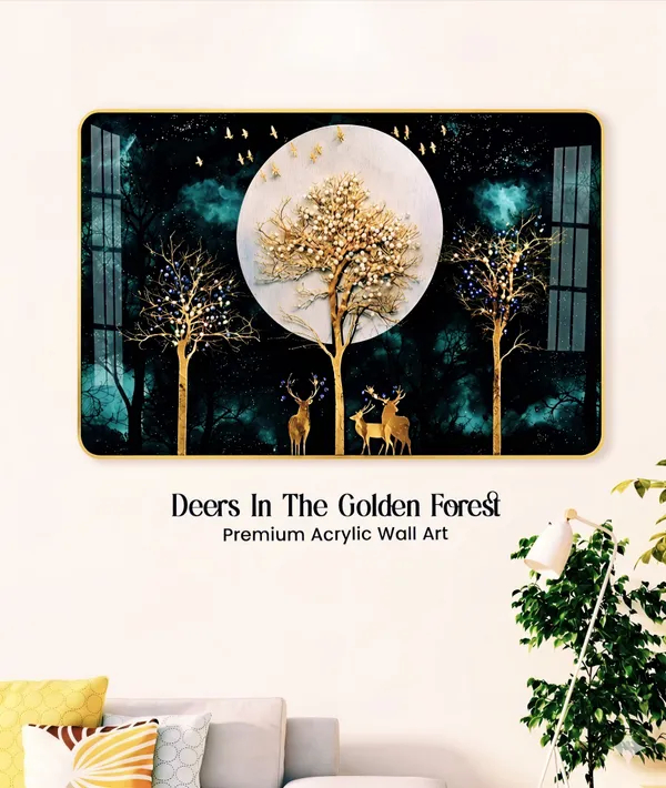 Mdf_3_D_Resin_Deer_Nordic_Abstract_Wall_Painting_12x18_Inch