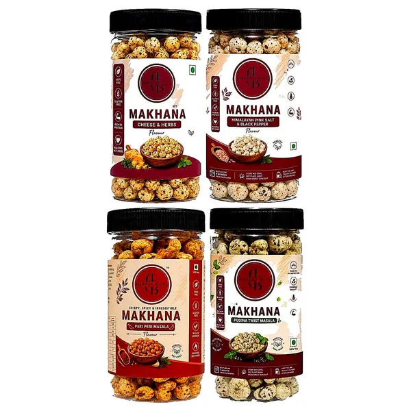 Amruutbites_Assorted_Roasted_Makhana_Cross_Combo_Pack_4_Flavors_Cheese_Herbs_Himalayan_Pink_Salted_Black_Pepper_Peri_Peri_Pudina_Twist_Masala_Healthy_Lotus_Seed_Snack_40g_X_Pack_Of_4_160g_Total