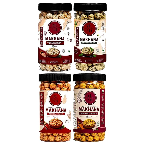 Amruutbites_Assorted_Roasted_Makhana_Cross_Combo_Pack_4_Flavors_Himalayan_Pink_Salted_Black_Pepper_Pudina_Twist_Masala_Red_Chilly_Masala_Turmeric_Garlic_Healthy_Lotus_Seed_Snack_100g_X_Pack_Of_4_400g_Total