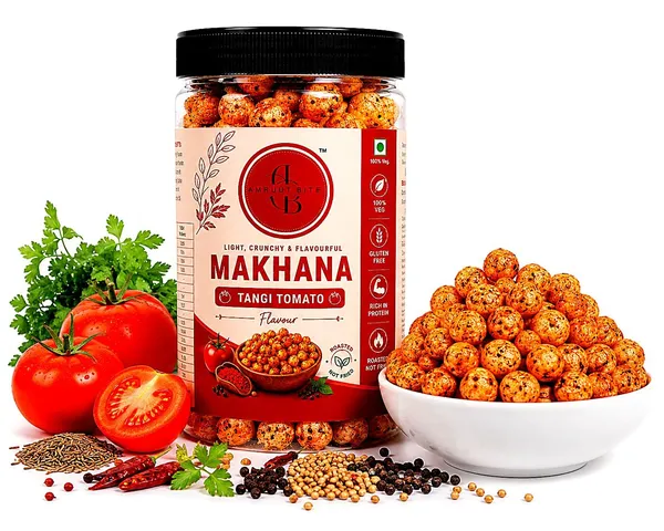 Amruutbites_Tangy_Tomato_Roasted_Makhana_Healthy_Roasted_Lotus_Seed_Snack_Gluten_Free_Low_Calorie_40g_X_Pack_Of_5_200g_Total