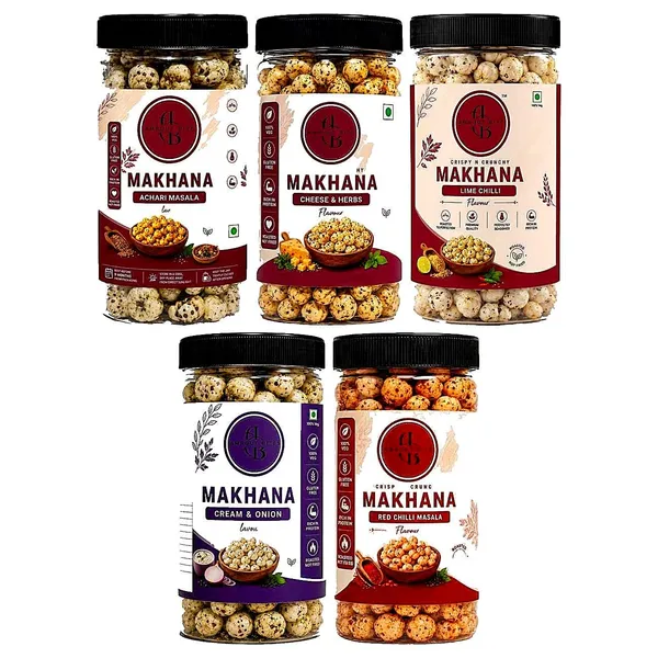 Amruutbites_Assorted_Roasted_Makhana_Cross_Combo_Pack_5_Flavors_Achari_Cheese_Herbs_Chilly_Lemon_Masala_Cream_Onion_Red_Chilly_Masala_Healthy_Lotus_Seed_Snack_70g_X_Pack_Of_5_350g_Total