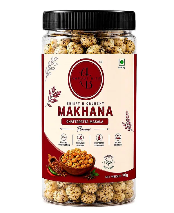 Amruutbites_Chattapatta_Masala_Roasted_Makhana_Healthy_Roasted_Lotus_Seed_Snack_Gluten_Free_Low_Calorie_70g_X_Pack_Of_4_280g_Total