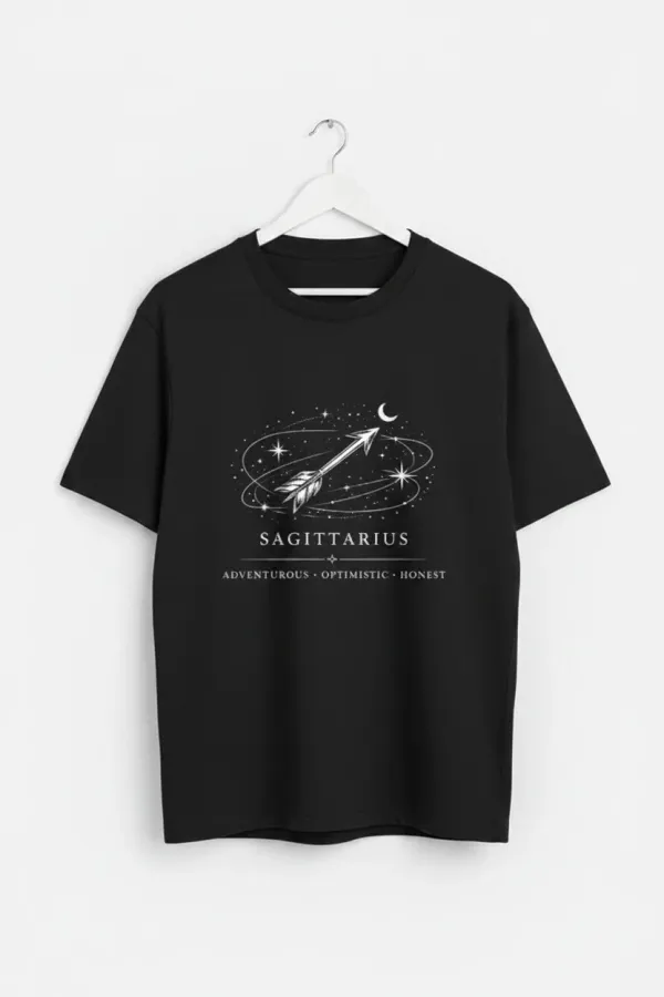 Sagittarius_Black_Unisex_T_Shirt_Black