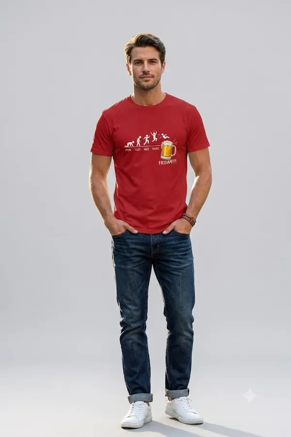 Beer_Friday_Unisex_Classic_T_Shirt_Red