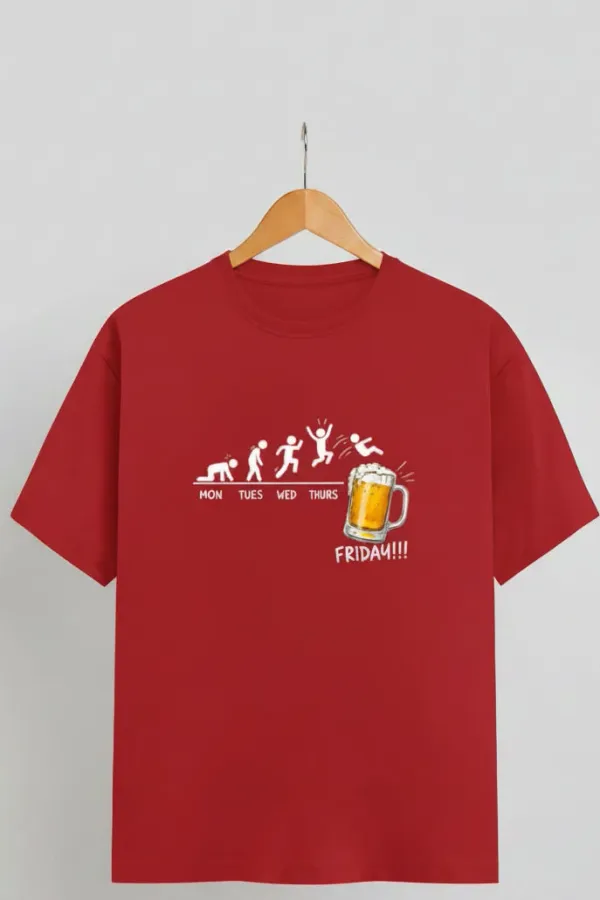 Beer_Friday_Unisex_Classic_T_Shirt_Red