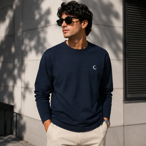 Navy_Blue_Cotton_T-Shirt_For_Unisex