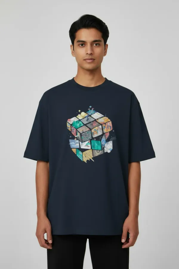 Social_Cube_Unisex_Oversized_T_Shirt_Navy_Blue