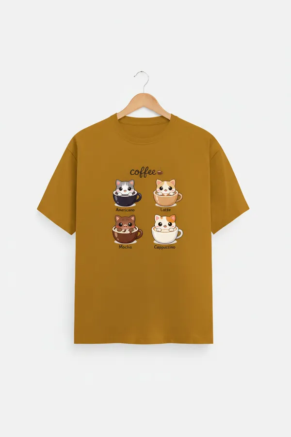 Mustard_Yellow_Cotton_T-Shirt_For_Unisex