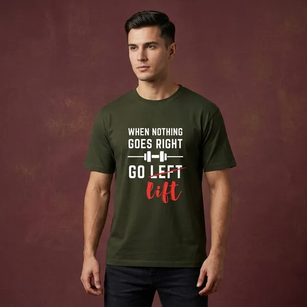 Olive_Green_Cotton_T-Shirt_For_Unisex