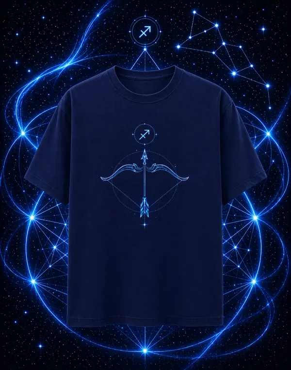 Sagittarius_Unisex_T_Shirt_Zodiac_Graphic_Tee_Navy_Blue