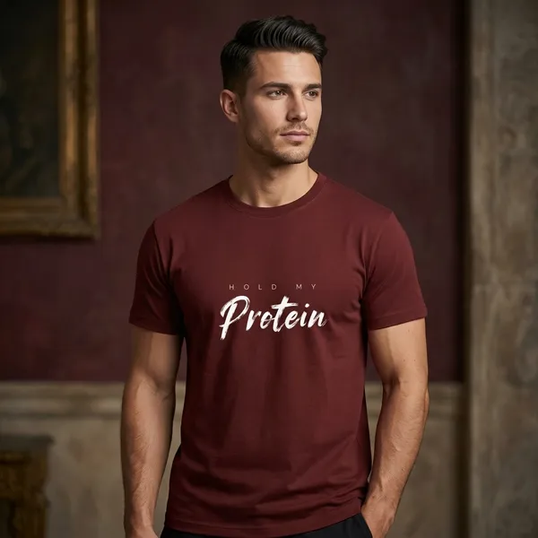 Brick_Red_Cotton_T-Shirt_For_Unisex