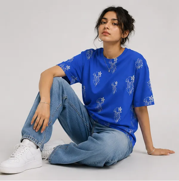 Blue_Cotton_T-Shirt_For_Unisex