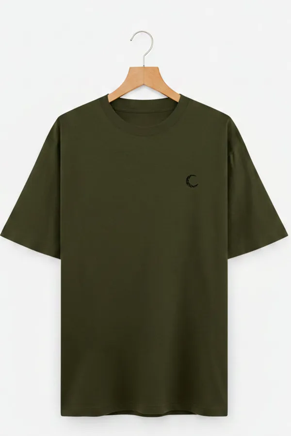 Olive_Green_Cotton_T-Shirt_For_Unisex