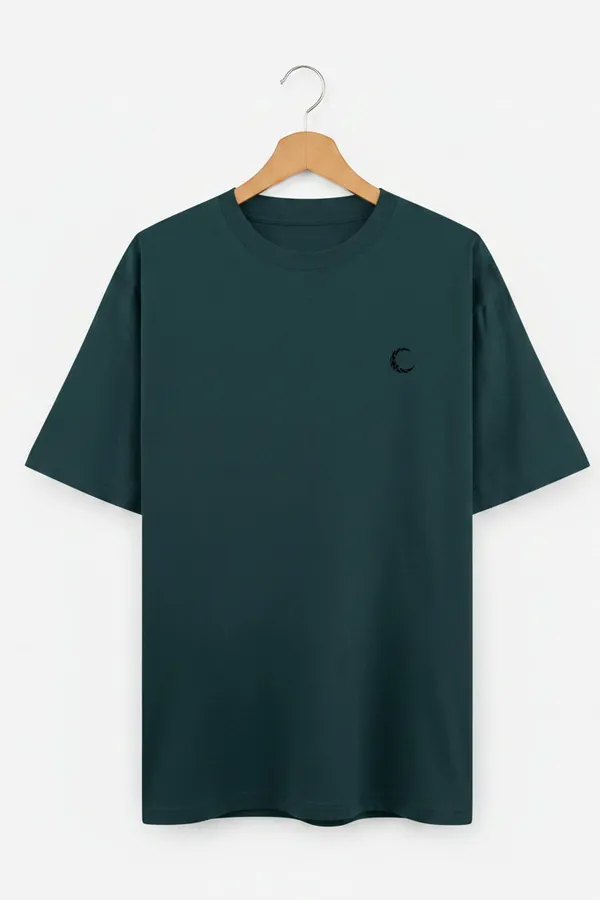 Petrol_Blue_Cotton_T-Shirt_For_Unisex