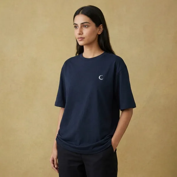 Navy_Blue_Cotton_T-Shirt_For_Unisex