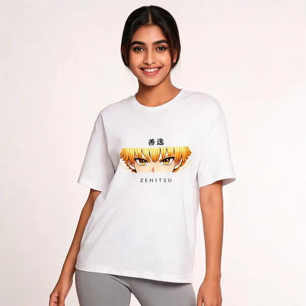 Unisex_Oversized_Demon_Slayer_Zenitsu_T_Shirt_White