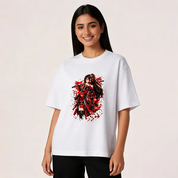 Samurai_Girl_Oversized_T_Shirt_White