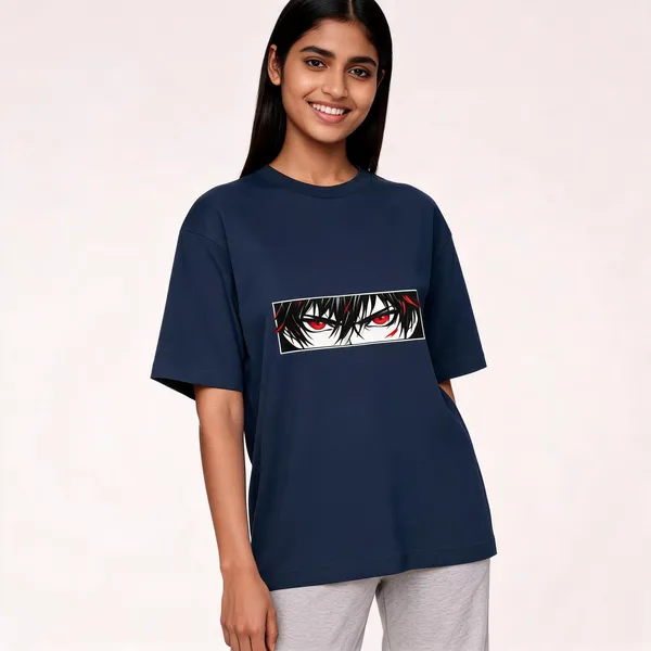 Unisex_Samurai_Oversized_Standard_T_Shirt_Navy_Blue
