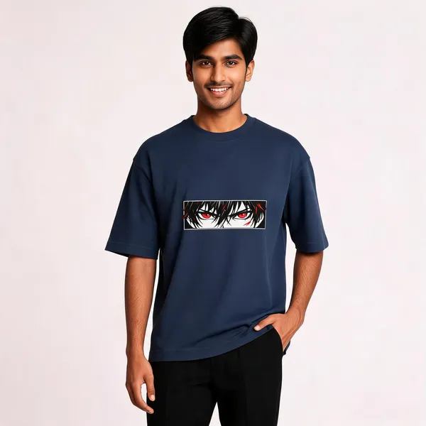 Unisex_Samurai_Oversized_Standard_T_Shirt_Navy_Blue