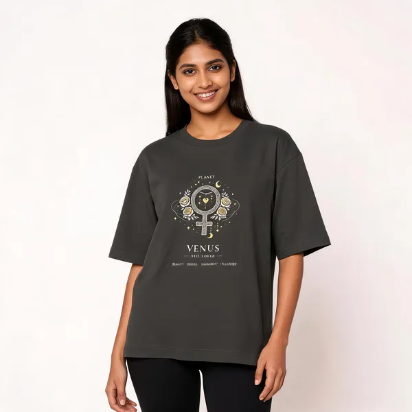 Venus_Unisex_Oversized_T_Shirt_Black_Astrology_Edition_Black