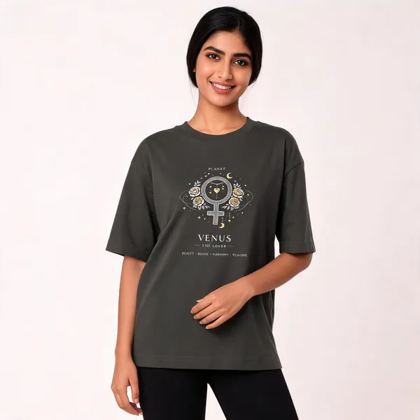 Venus_Unisex_Oversized_T_Shirt_Black_Astrology_Edition_Black