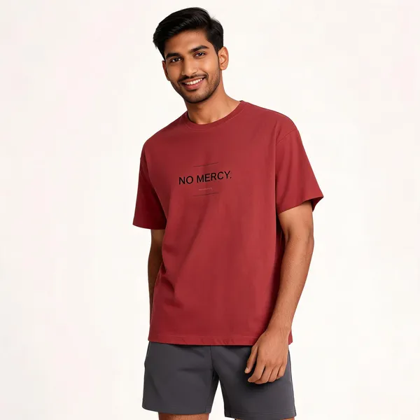No_Mercy_None_Given_Oversized_Graphic_Tee_Brick_Red