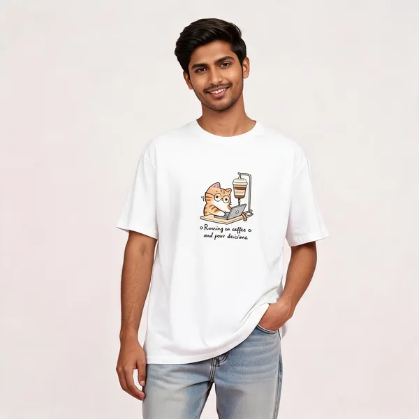Running_On_Coffee_Unisex_T_Shirt_White