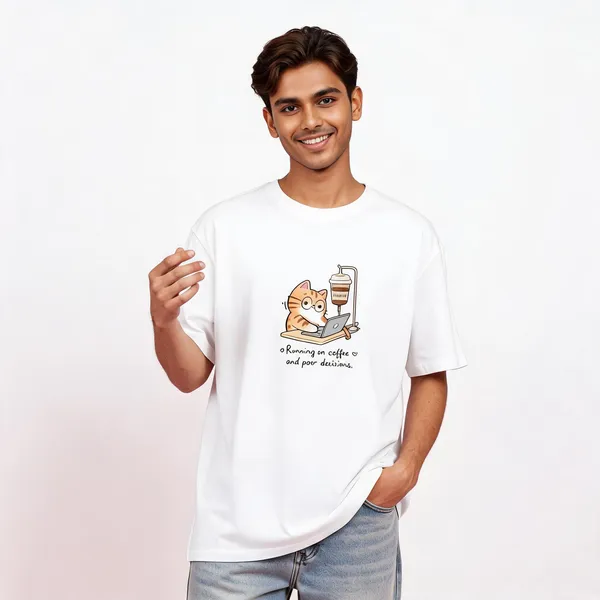 Running_On_Coffee_Unisex_T_Shirt_White