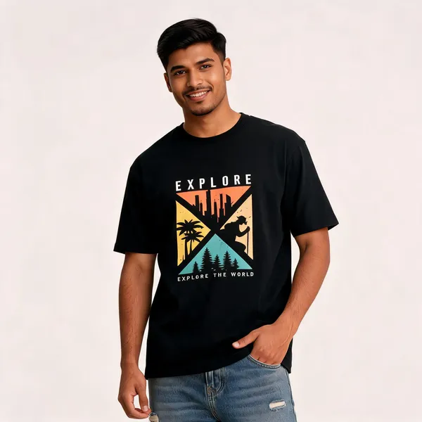 Explore_The_World_Graphic_Unisex_T_Shirt_Black