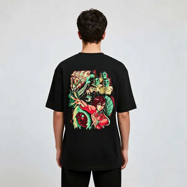 Serpo_Dan_Da_Dan_Unisex_Graphic_T_Shirt_Anime_Streetwear_Lunara_Ink_Black